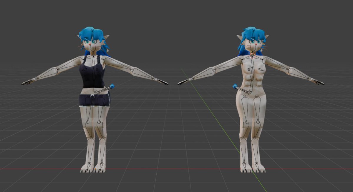 KER05729523's tweet image. i realized that i've better make two versions of Zirea (@maachikkoo 's OC) for better rig 

#3D #WIP #Ariral