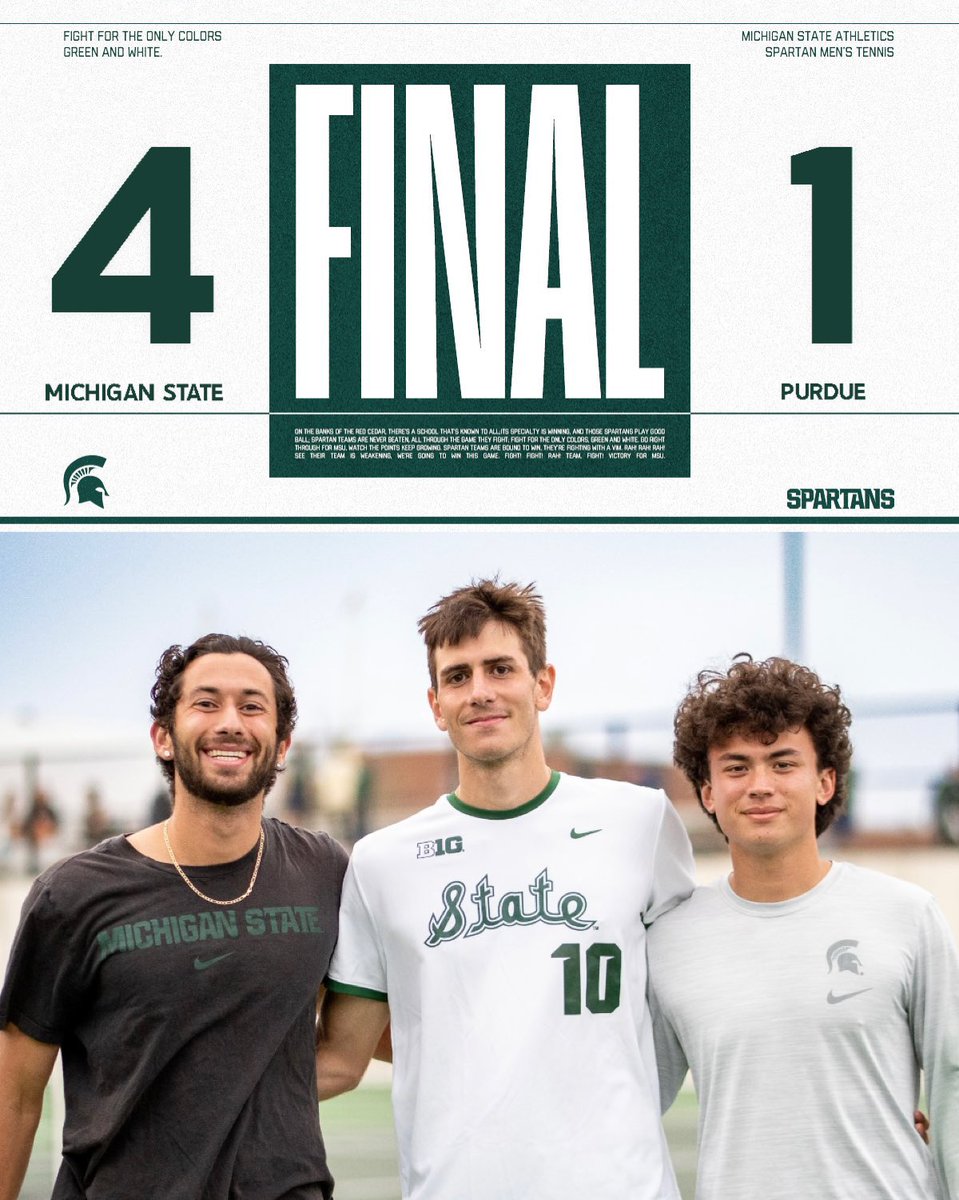 MSU_MTennis's tweet image. Senior celebration W with a B1G title 😮‍💨

#GoGreen