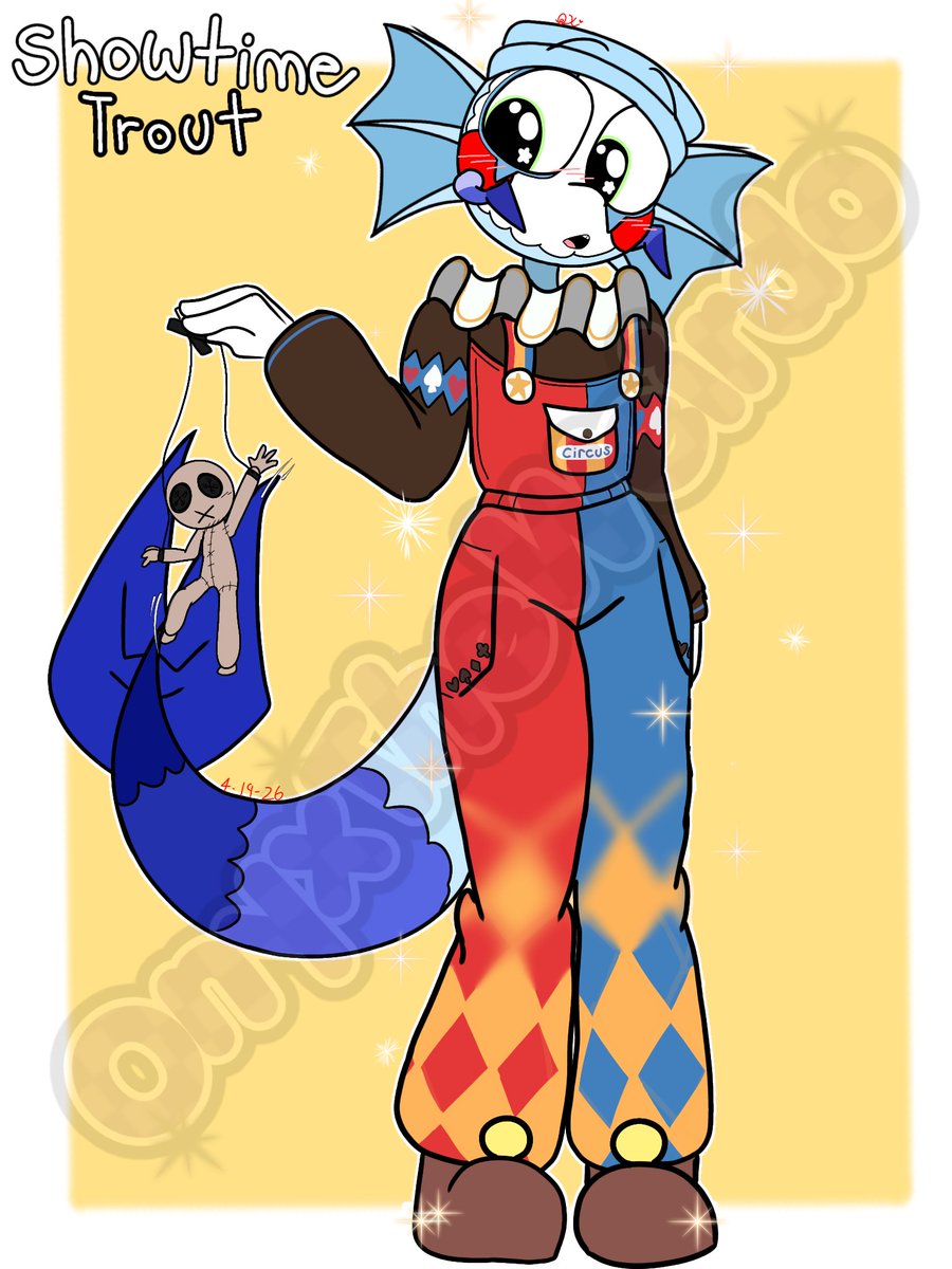 Onyx_The_Weirdo's tweet image. I got bored so I drew Trout with a Showtime skin.

#trout #nextgenau #chapter2au #dandysworld