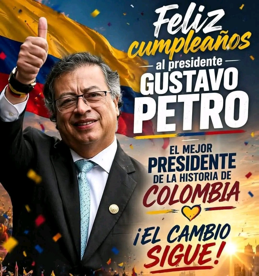 1991pe's tweet photo. @petrogustavo 🇨🇴🎂🙏🏻👍🏻💪🏻 https://t.co/KiCYpLocfT