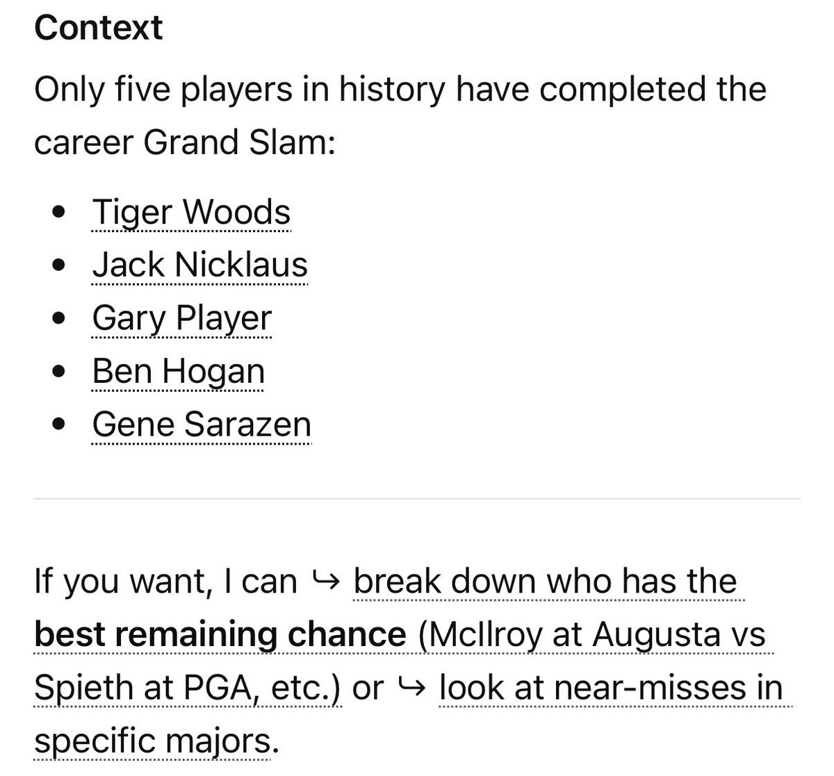 Proof that even AI makes mistakes…Rory??