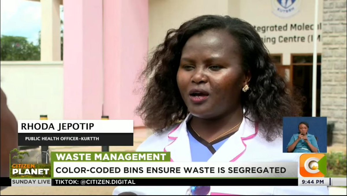 iammutukufred's tweet image. 🎥 Rhoda Jepotip, a PHO at @kutrrh , speaking about Healthcare Waste Management (HCWM) on #CitizenPlanet at #SundayLive, @citizentvkenya 19.04.2026

@PublicHealthMoH @MOH_Kenya