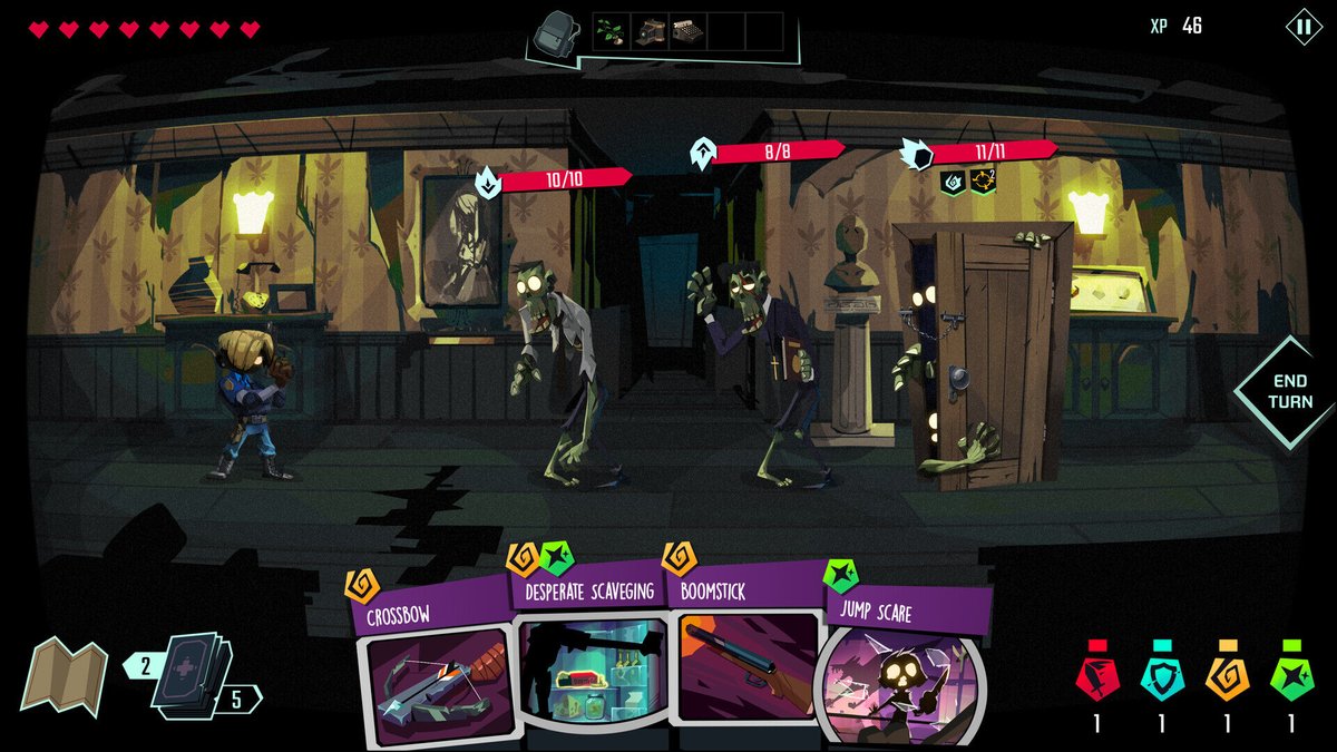 devsanddorks's tweet image. Build your deck and strategize to defeat foes as you traverse videogame worlds. Choose between 3 unique starting genres, and combine them to create unstoppable combos!

Five More Minutes, an indie game by @purpleturtleoff 🃏 

More below ⬇️ 
#indiegame #indiedev