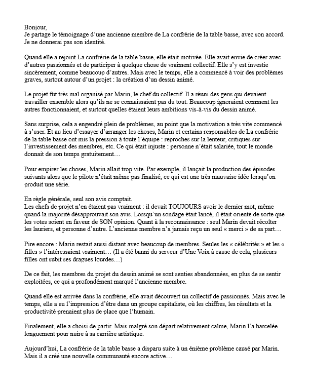 UserDataDemo's tweet photo. Nouveau témoignage. 
Merci de ne pas chercher à connaître l'identité de la personne anonyme. Ce témoignage a été publié uniquement à titre informatif. https://t.co/3zb6wjm3W8