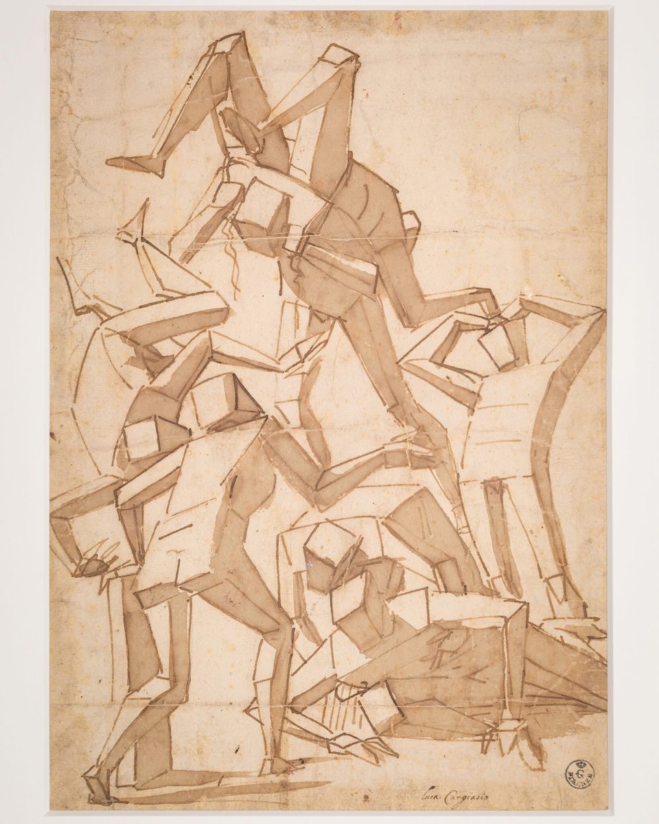 donga16's tweet image. Luca Cambiaso (Moneglia 1527 – San Lorenzo de El Escorial 1585), Studio di figure cubiche, disegno, 1560, Gabinetto dei Disegni e delle Stampe #Uffizi