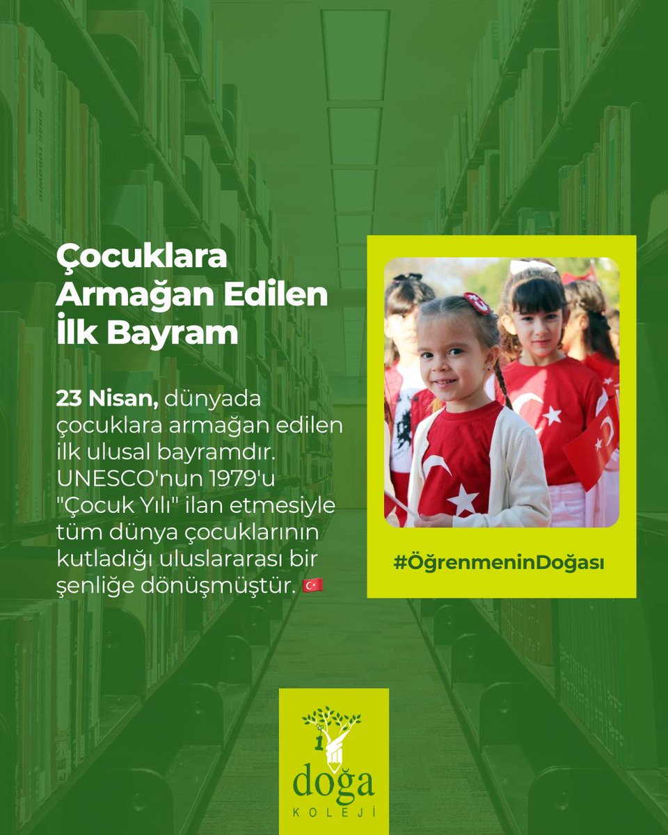batikentdoga's tweet photo. 23 Nisan’ın dünyada çocuklara armağan edilen ilk bayram olduğunu biliyor muydunuz? 🇹🇷

1979'dan beri bu coşkuyu tüm dünya çocuklarıyla paylaşıyoruz! 🌍

#ÖğrenmeninDoğası https://t.co/YMnSMZU6o9