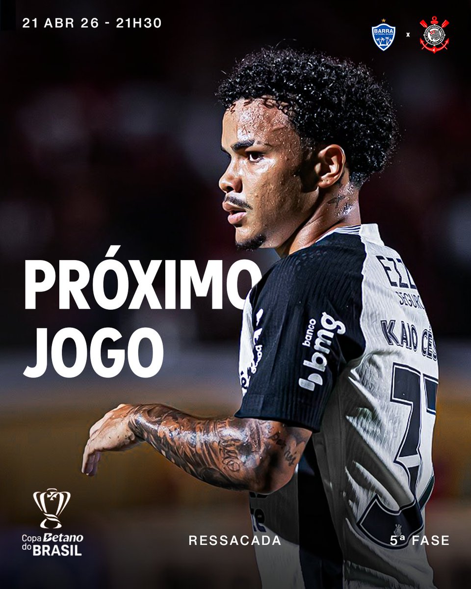 O #PróximoJogoDoTimão será pela estreia da Copa do Brasil! 🔜

🆚 Barra
🏆 Copa do Brasil (quinta fase - ida)
🗓️ 21/04 (terça-feira)
⏰ 21h30 (horário de Brasília)
🏟️ Ressacada
📺 Amazon Prime

#VaiCorinthians