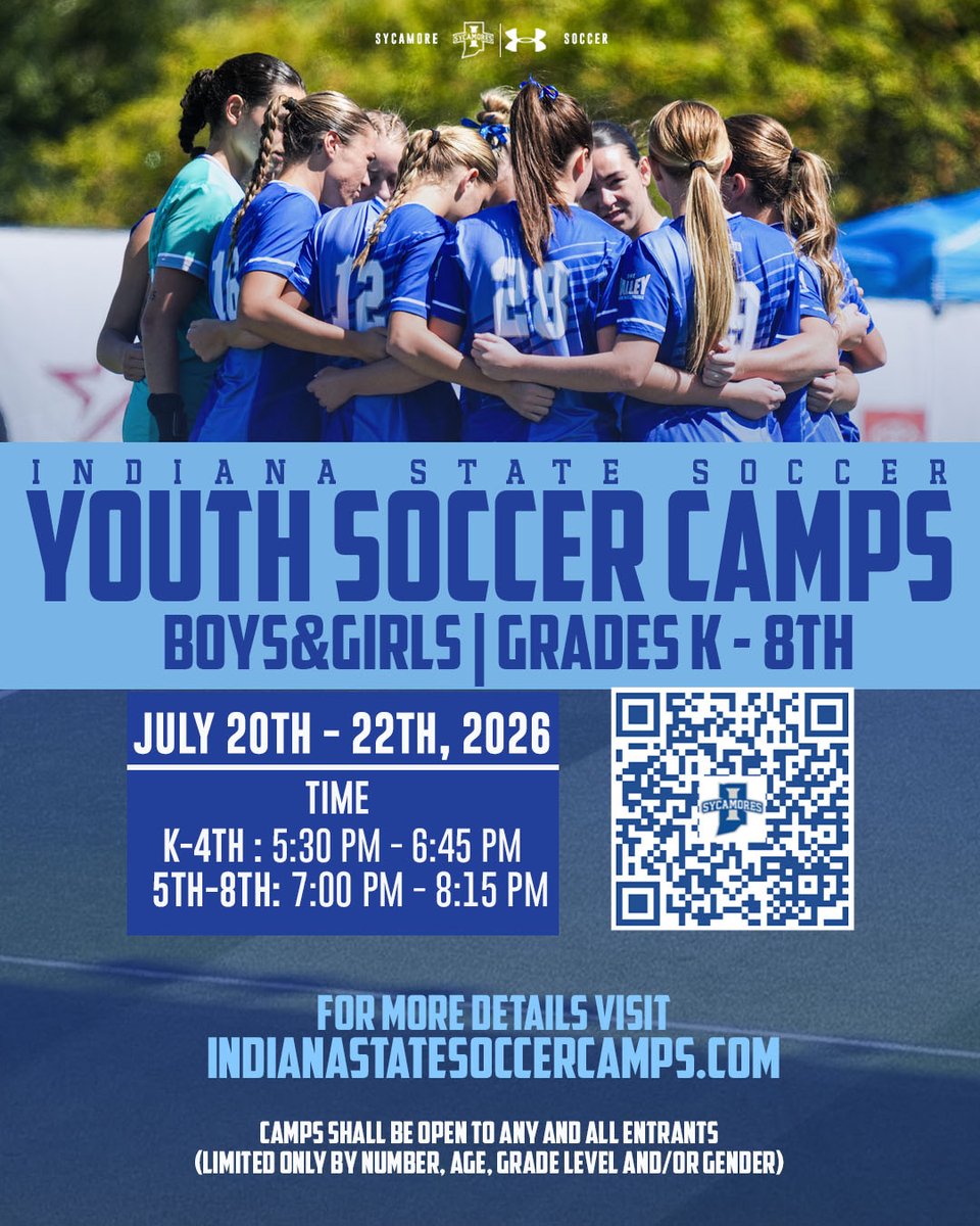 IndStSoccer's tweet photo. Summer on the pitch. ☀️⚽️

Our Youth Soccer Camp is officially open for registration! Come learn from our coaches and players, make new friends, and play the game we love.

🔗 Sign up via the QR code or at https://t.co/zsNyIZ2Hji

#MarchOn https://t.co/NpUkupGfDt
