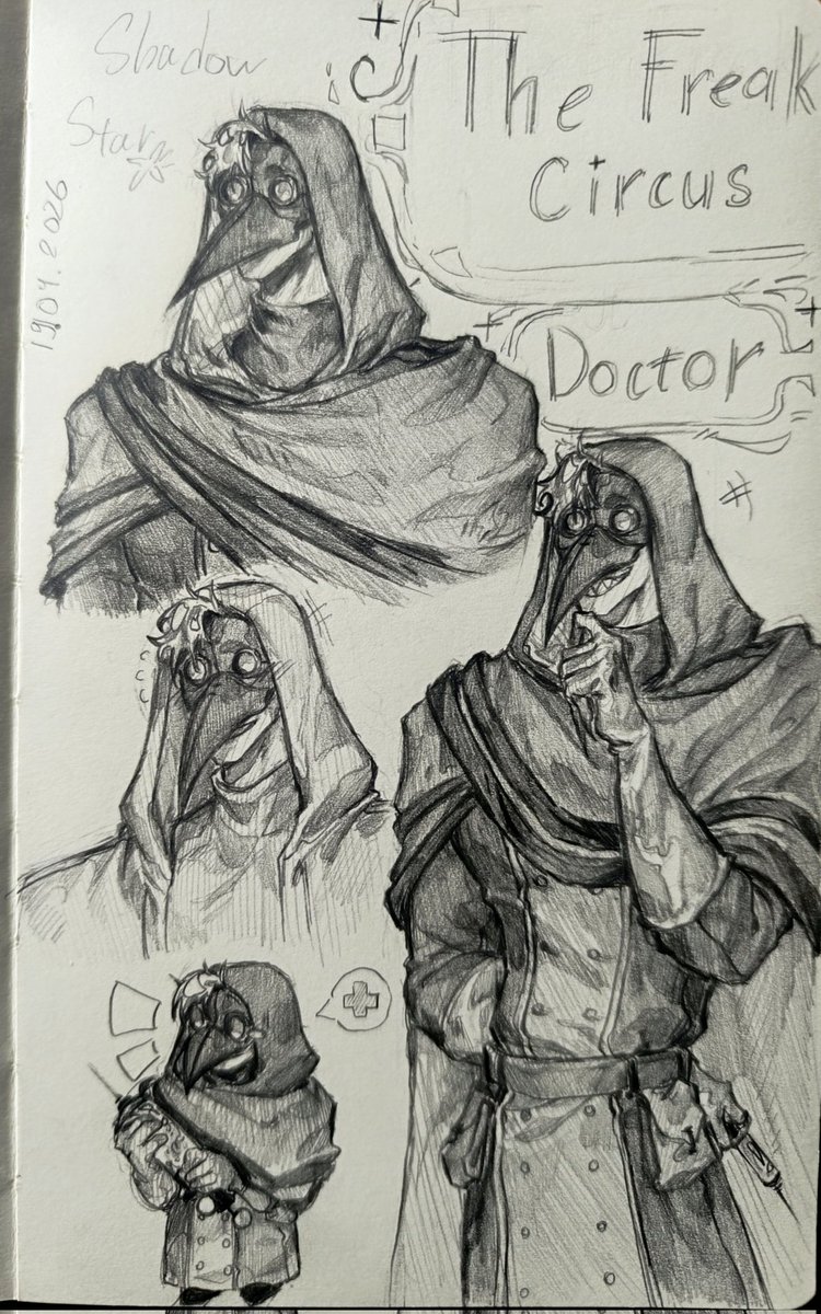 Starshadow3000's tweet image. Sketch from work, i love this bloodthirsty crow, heheeehe
(●´ω｀●)ゞ♪ 

#TheFreakCircus #TfcDoctor #Doctor #tfc