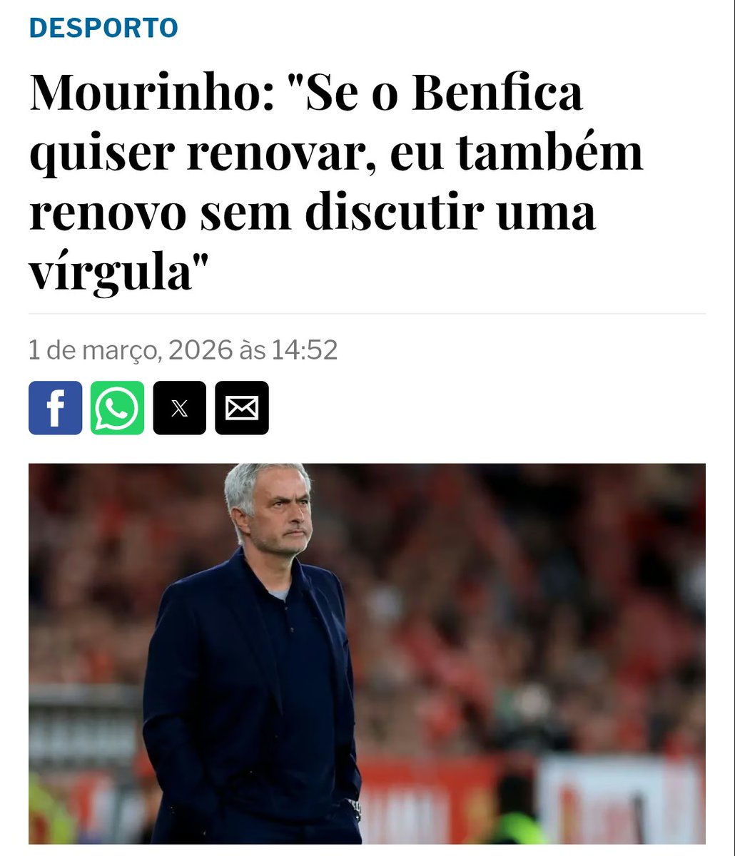 Passaram 50 dias q o único homem q defende o Benfica como nós,disse isto.Mas o manso,continua calado e prefere os chulos,q sugam o nosso SLB,os Jacintos,os Pintos,os Limas e toda corje q por lá anda. O Rui Costa não merece o Mourinho, mas o Benfica não merecia ter o Rui Costa.