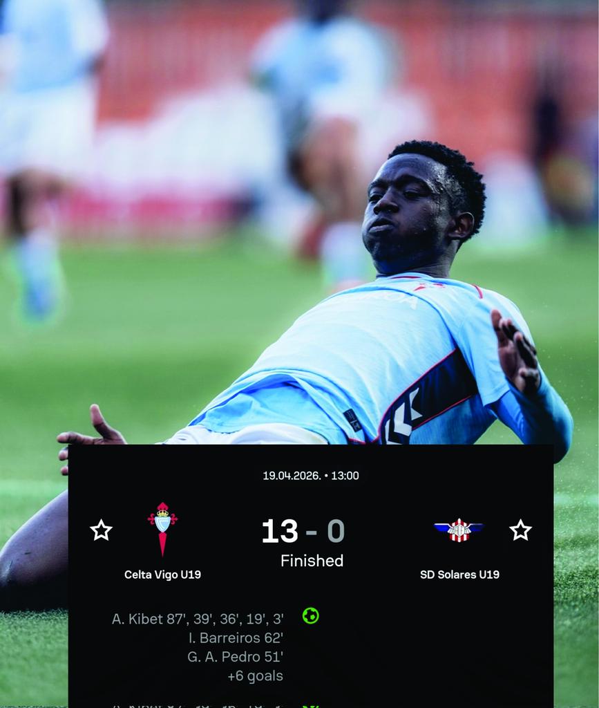 carthodex's tweet photo. Football lovers, earlier today our Kenyan sensation Adrian Kibet was in fifth heaven in Spain, scoring FIVE goals to succour Celta Vigo U19  to  obliterate SD Solares U19 13-0. Well done lad. Bayern Munich is calling.

PGMOL Bayern Munich Arsenal AlNassr PSG Ramos Juventus https://t.co/hVcLIrZ9AQ