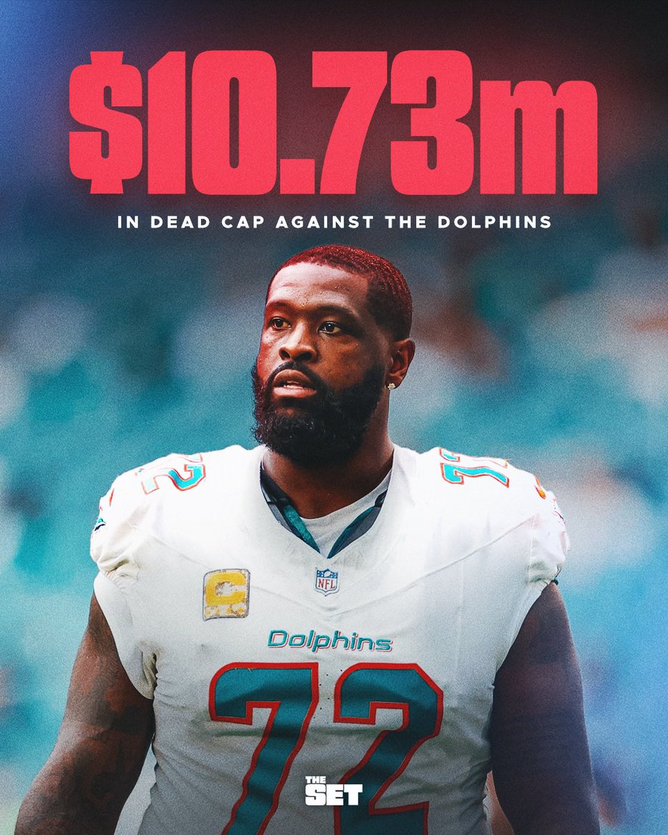thesetshow_'s tweet image. Terron Armstead retired after the 2024 season and he’s STILL costing the Dolphins money? 😭🤷‍♂️ #FinsUp  

@DouglieDoWrong