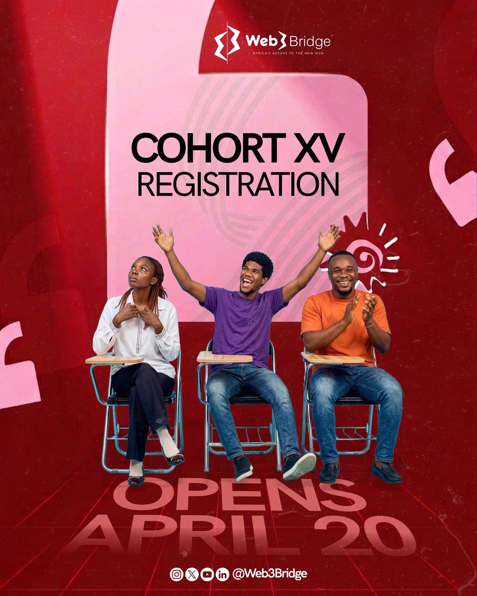 Web3Bridge's tweet image. Tomorrow we begin! 
#registration #cohortXV