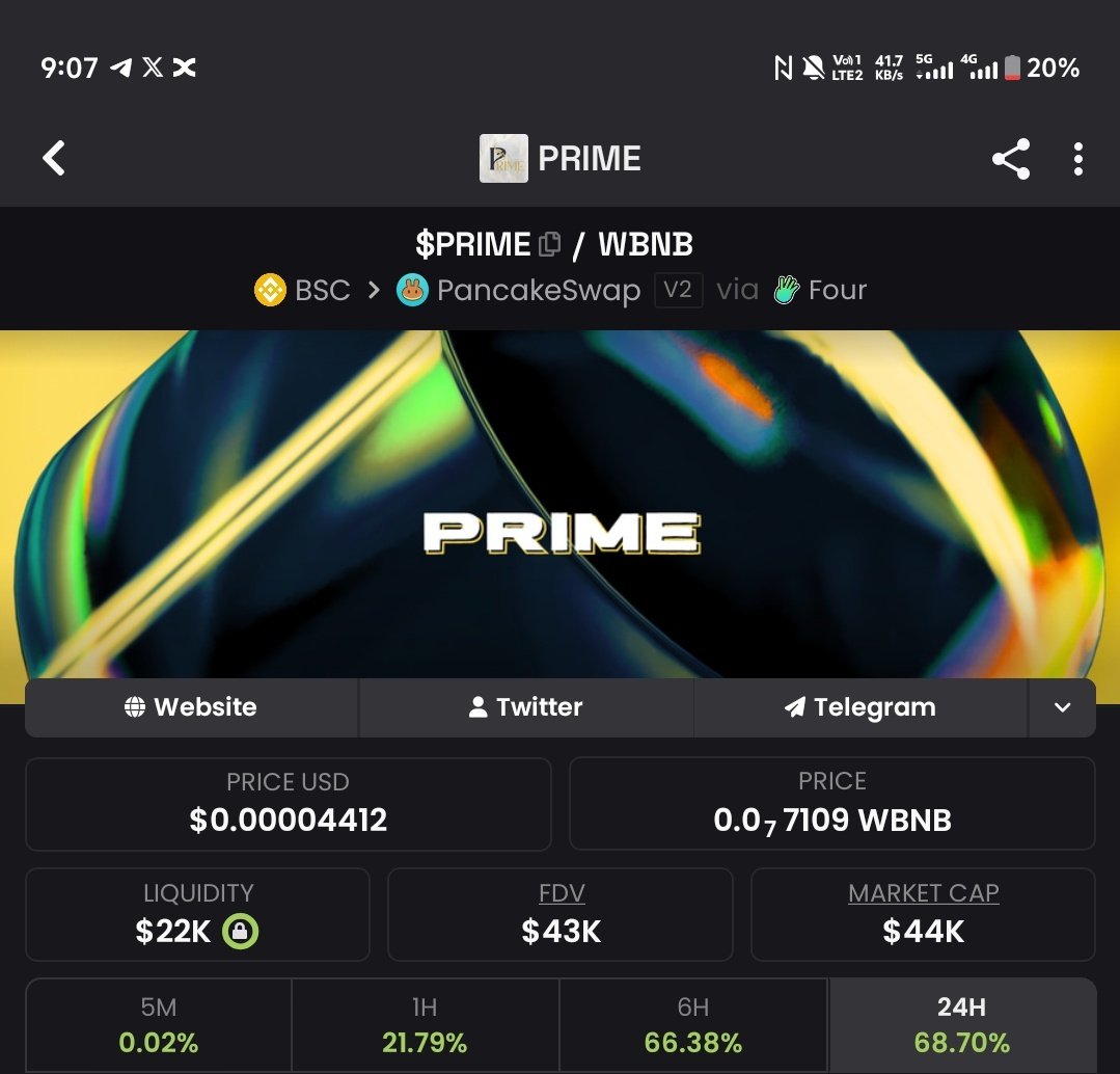 Prinz_Land's tweet photo. I told u to observe $Prime but u are buying. Kindly note that Dev may decide to pump it next year. So delete the wallet and wait like $Rave pump https://t.co/9GHQsVxfFo