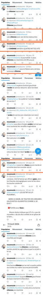 Lilllipuce's tweet photo. @mesburne @emma_frr En parlant de vomi, ravale le tien et va troller ailleurs ! Ton faux compte sert uniquement à HARCELER, SEXUALISER et qualifier les femmes de CHIENNES, vomir ton RACISME obsessionnel, faire l'apologie du terrorisme, soutenir une entité génocidaire... 🤮

📢 #SIGNALEZ cet étron 👇 https://t.co/CbifYd3ljK