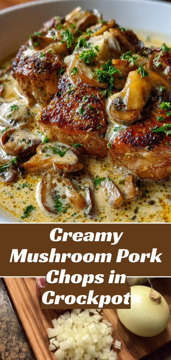 grandmabites1's tweet image. Craving something tasty? Slow Cooker Mushroom Pork Chops is quick and delicious! Tap for the step-by-step! 😋🔥 #recipes #easyrecipe #weeknightmeals
