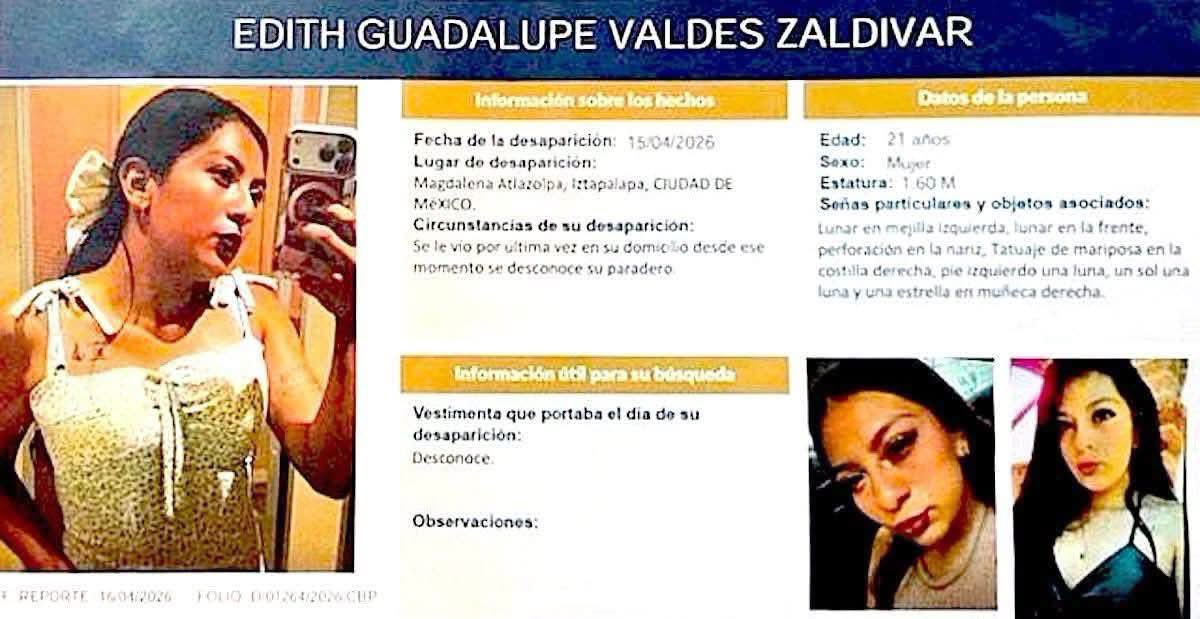 #Nacional | 🚨 Dictamen forense: Edith Guadalupe falleció por lesión en el pecho que le perforó el pulmón

Los resultados de la necropsia confirmaron que Edith Guadalupe, joven de 21 años, perdió la vida a consecuencia de una herida provocada con un objeto punzocortante a la