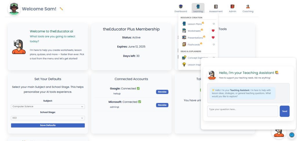 theEducatorAI's tweet image. Revolutionize your teaching with theEducator.ai's Teacher Dashboard! 🎓 Access 12+ AI tools crafted for genuine classroom workflows—more than just a chatbot. Transform your classroom today! 🚀
theeducator.ai
#CPD #Teaching #Teacher5OClockClub