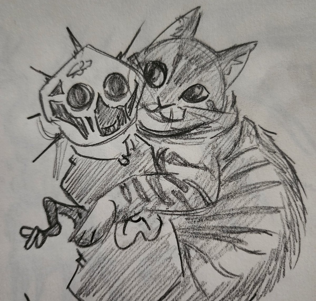 zippy_here's tweet image. Kibby love new friend
#boiledone #phen228
#sketchart #kittycat