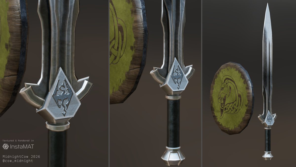 cow_midnight's tweet image. Taking the opportunity to learn #InstaMAT..  Ten points if you recognize the weapons.. @InstaMAT_io 

#3dmodelling #rendering #texturing #uvmapping