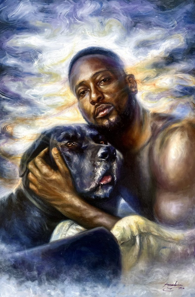KerronMJohn's tweet photo. ‘OBI’ 24” x 36” Oil on canvas, 2026

#oilpainting #dogportrait #portraitpainting https://t.co/aSzcaSmNUx