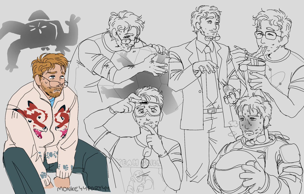 monkeyypartyy's tweet image. ryan gosling is hard to draw but i have also been practicing drawing grace i love grace :)) hes so me #phm #projecthailmary #rylandgrace