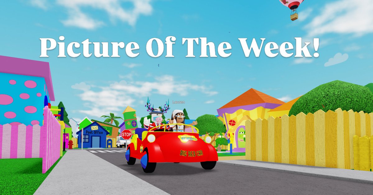 V0YD_EXP's tweet photo. Picture Of The Week: Credits to AntiBallasticMissile for capturing the moment! Cruising through a colorful cartoon town in the Big Red Car 🚗🌈 #gaming #roblox https://t.co/DdYzRisDDJ