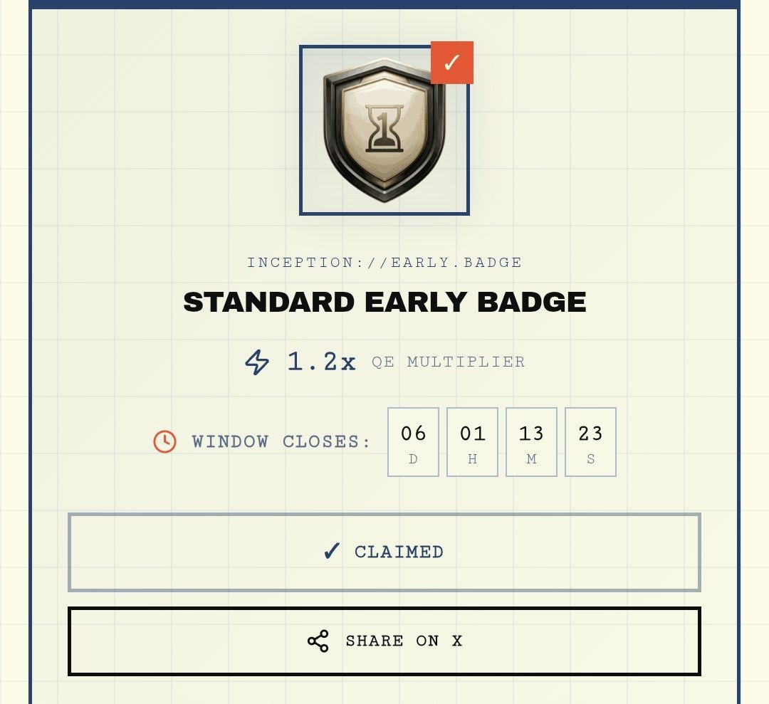 ayang_oecax's tweet photo. [Update] DAC Chain

DAC Incentivized Testnet Live

👉Sign Up with E-mail or Wallet
 https://t.co/6S4mIzJhbh

📌 Earn QE Complete Task &amp; Daily
📌 Stack badges &amp; climb the leaderboard before Mainnet
✅ Done

Note : Claim Standard Early Badge Only 6 days Left https://t.co/2jKVgNvHBC