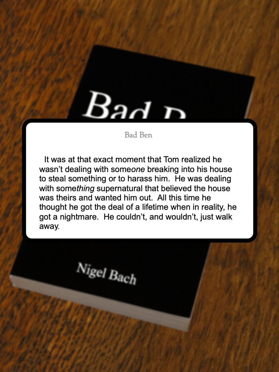 NigelBach's tweet photo. Imagine the thrill you'll have knowing your support helped this novel get written.  There are few greater feelings.  Please support Bad Ben at https://t.co/94fQPSsXOD. https://t.co/sfOBqtS07I