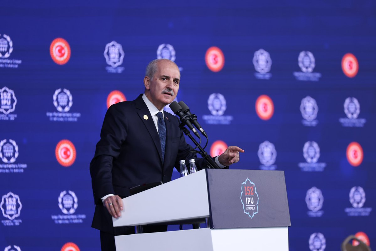 NumanKurtulmus's tweet image. Türkiye Büyük Millet Meclisi’mizin ev sahipliğinde İstanbul’da düzenlenen Parlamentolar Arası Birlik’in 152’nci Genel Kurulu’nu başarıyla tamamladık.

"Gelecek Nesiller için Umudu Yeşertmek, Barışı Sağlamak ve Adaleti Temin Etmek" temasıyla hazırlanan “İstanbul Deklarasyonu”nun