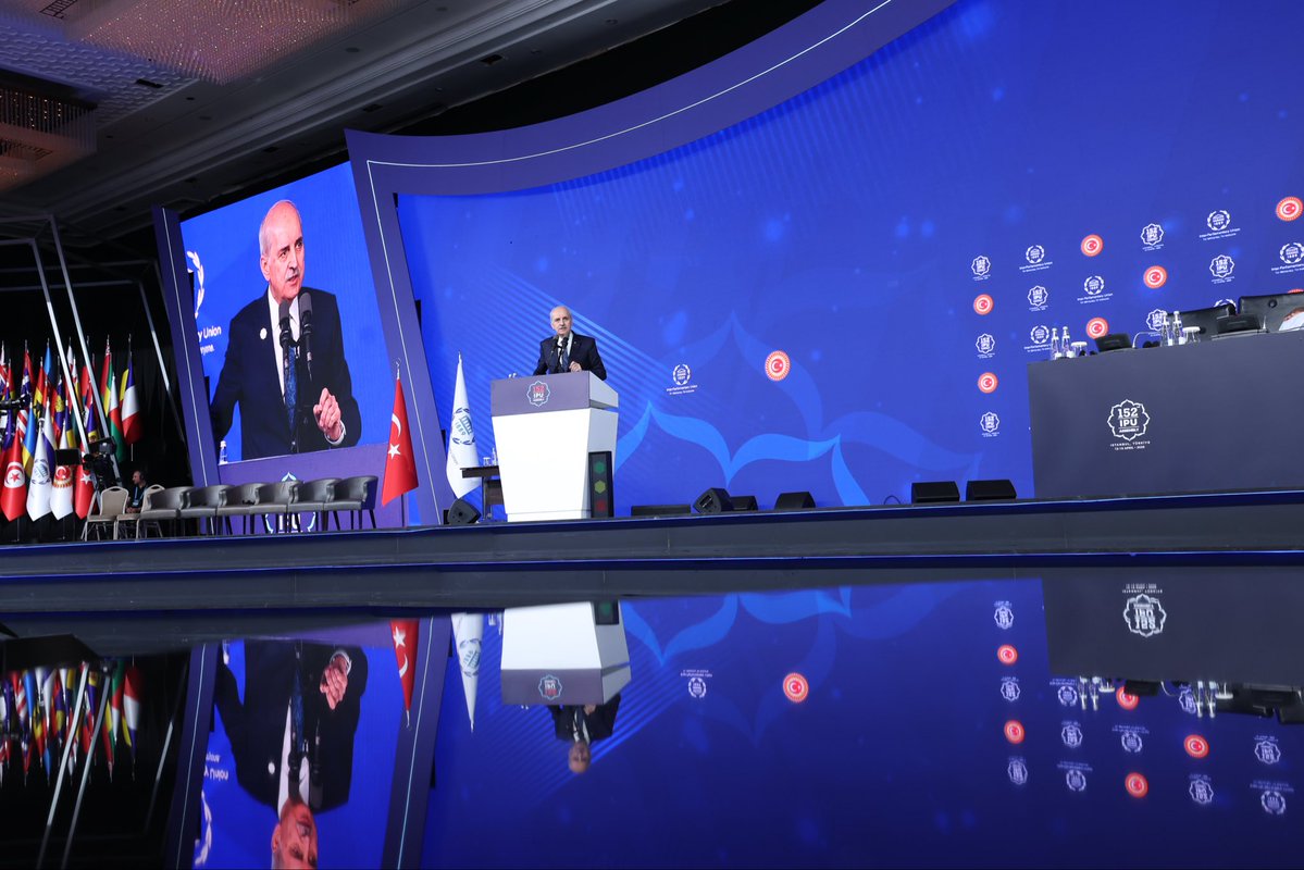 NumanKurtulmus's tweet image. Türkiye Büyük Millet Meclisi’mizin ev sahipliğinde İstanbul’da düzenlenen Parlamentolar Arası Birlik’in 152’nci Genel Kurulu’nu başarıyla tamamladık.

"Gelecek Nesiller için Umudu Yeşertmek, Barışı Sağlamak ve Adaleti Temin Etmek" temasıyla hazırlanan “İstanbul Deklarasyonu”nun