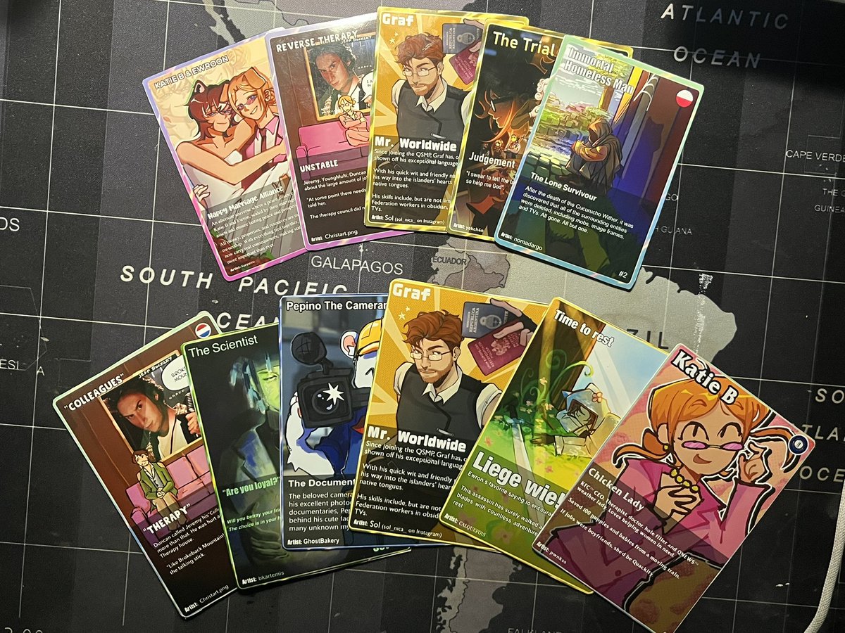 i printed some #qsmp tcg cards for myself!! all my friends are obsessed with them, but all i did was print them😭😭😭😭they look super cool though, so i thought i’d share :*****
