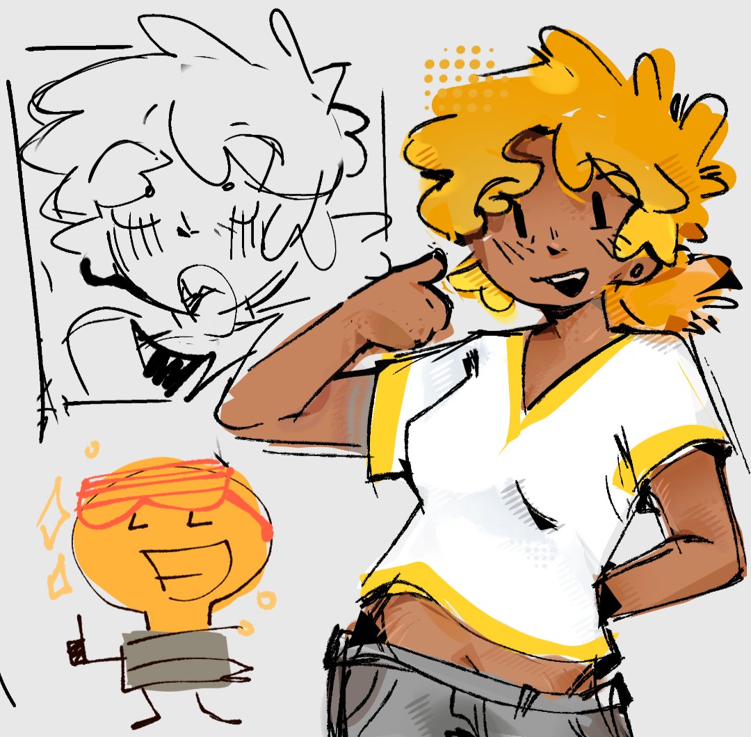 E0_nyx's tweet image. LIGHTBULBBB I miss her can we bring her back guys (I'm greedy ok.) 

this is the first humanization I'm actually happy with and drew more than once #osc #inanimateinsanity