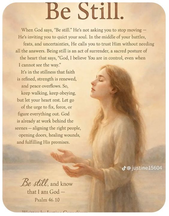 "Be still and know that I AM GOD."
Psalm 46:10

#Christian