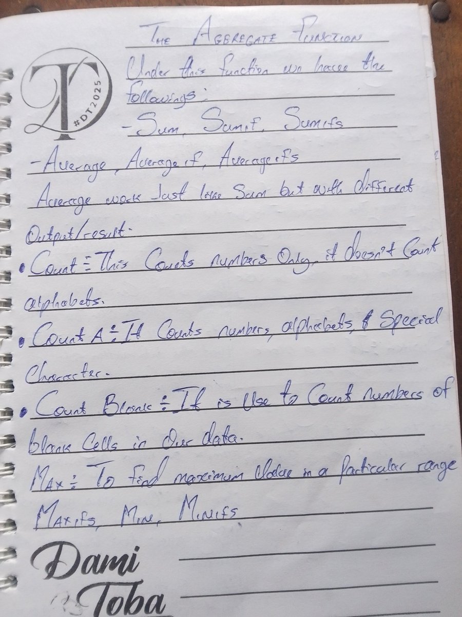magnusgraphics0's tweet image. Beyond the Basics: Excel Day 2 🚀

​Today's focus: Aggregate Functions.
​🔢 SUMIFS/AVGIFS: Math with specific conditions.
📊 COUNT vs COUNTA: Understanding cell content.
🧹 COUNTBLANK: Auditing for missing data.
@msexcel ​#Excel #DataAnalysis #BuildingInPublic #BusinessAnalysis