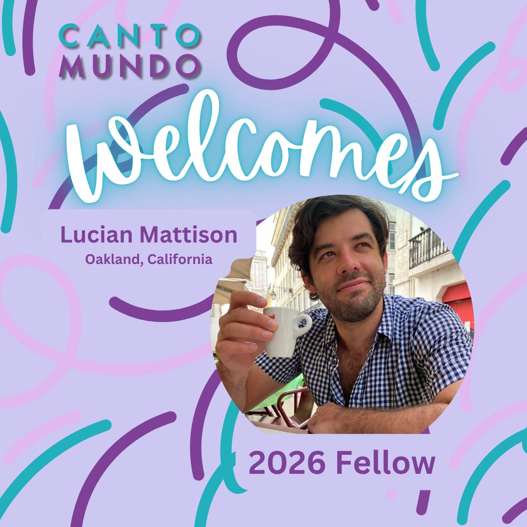 piper_center's tweet image. Announcing Lucian Mattison of Oakland, California, as a 2026 CantoMundo Fellow. We look forward to the creativity and insight he’ll bring. Welcome, Lucian! #CantoMundo #LatinxPoetry #PoetryCommunity #LatinxWriters #PoetryFellowship