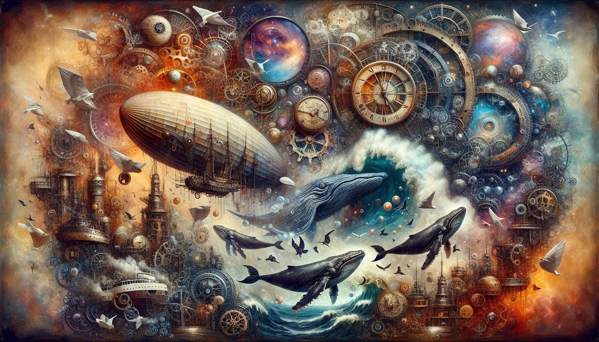 zspacepro3d's tweet image. Without digging these are some of the earliest #AI images I created, July 2024. I still love them and think they are wonderful, there should be more whales older ... #creative