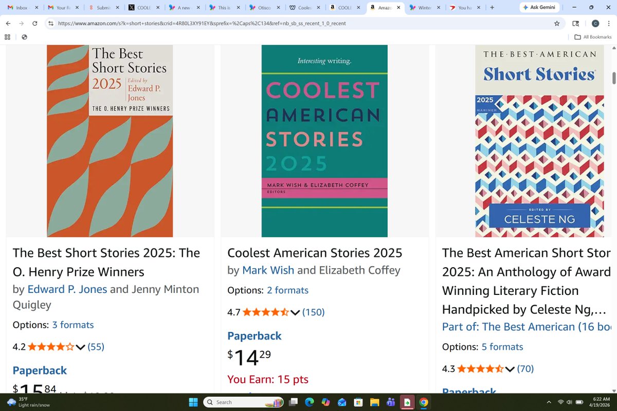JustCoolStories's tweet image. COOLEST 2025:

**2nd** of all #books to appear today in our search for "#shortstories"!

***85%*** 5-star #reader #reviews!

To own this #book of "unputdownable" #fiction now in #Kindle or soon in #Paperback:

amzn.to/4958AFN

Thx!

#ReadingNook

#interesting #stories