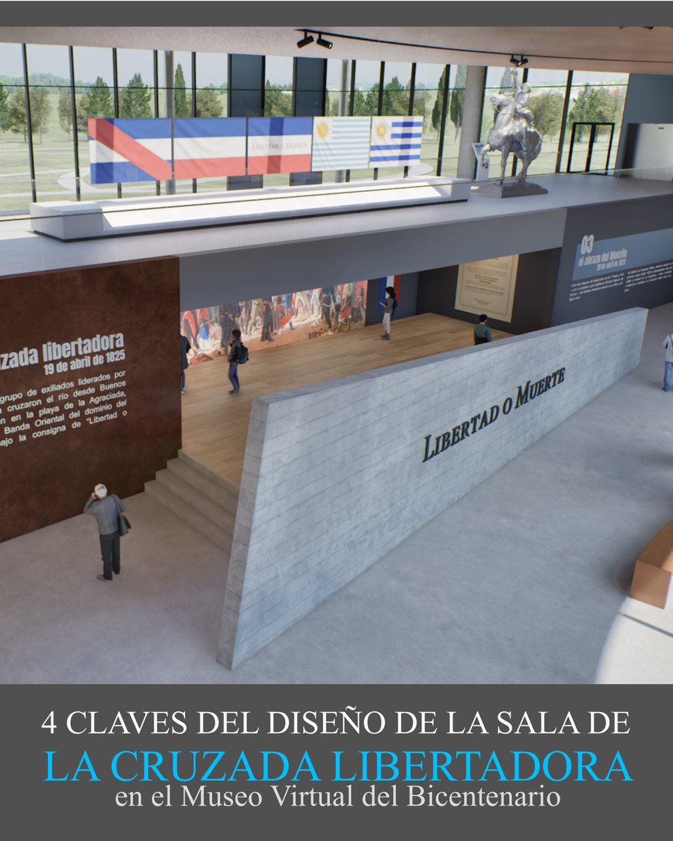 pixelarq's tweet photo. Una de las salas del Museo Virtual del Bicentenario 🇺🇾 está dedicada
a La Cruzada Libertadora.
.
Estas son 4 ideas conceptuales que fundamentaron su diseño:

SALA 2 : La cruzada libertadora
Hilo🧵 https://t.co/3mZhtIh07f