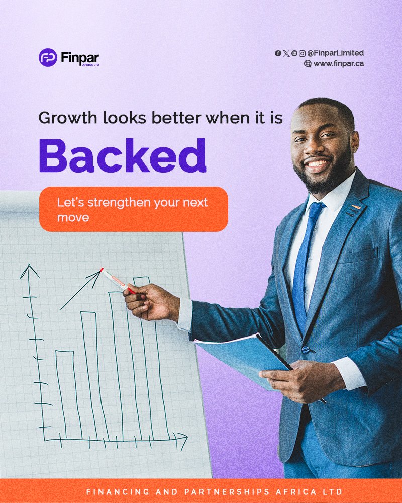 FinparLimited's tweet photo. There’s a different kind of confidence that comes when your business is properly supported. Not guesswork. Not pressure. Just clarity and momentum. 

#finpar #businessconfidence #financialgrowth #africanbusiness #impactfinance #smartgrowth https://t.co/dlmhEb9KEa