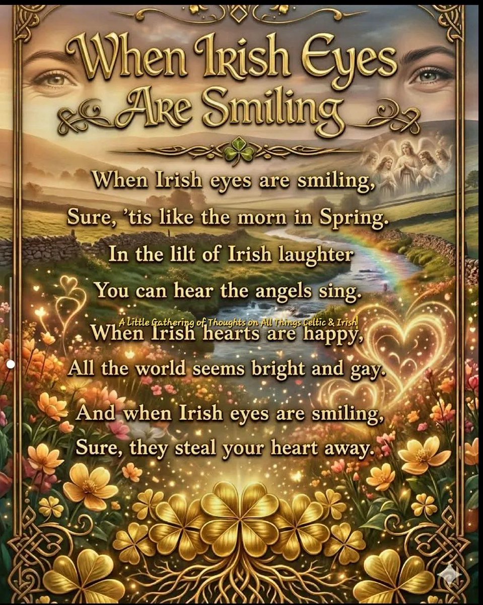 ThisIsIreland3's tweet image. 🇮🇪 When Irish Eyes Are Smiling 🇮🇪

#Irish #Poetry #Ireland #Irisheyes