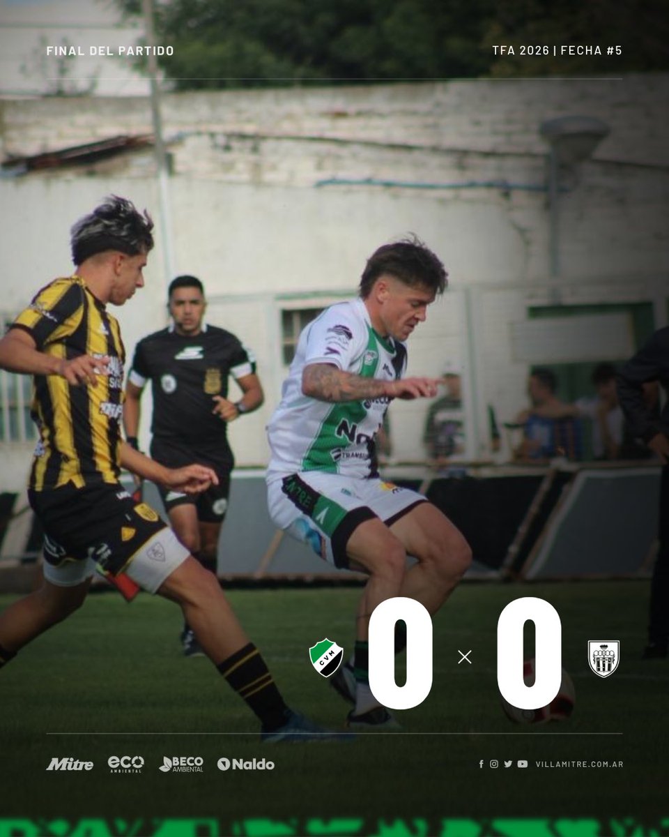 VillaMitreBB's tweet image. #Fútbol | ⚽️ #TFA 

🔚 Final del partido en el Fortín. Empate en 0 vs Santamarina 

#ElClubDeLaCiudad🇦🇪