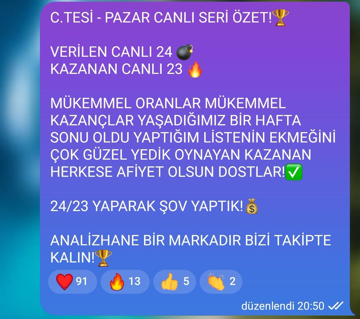 joker1x2's tweet photo. ANALİZHANE'DE HEP OLDUĞU GİBİ BU HAFTA SONU DA ŞOV VARDI!🏆

SÜPRİZ YOKSA CANLILAR VAR 24/23 İLE KASALARI TAVAN YAPTIK!🔥

HERKESİ ANALİZHANEYE BEKLERİZ!✅

@RiskSifir @Olympuslive @remzifidanapp https://t.co/UgnvXxePid