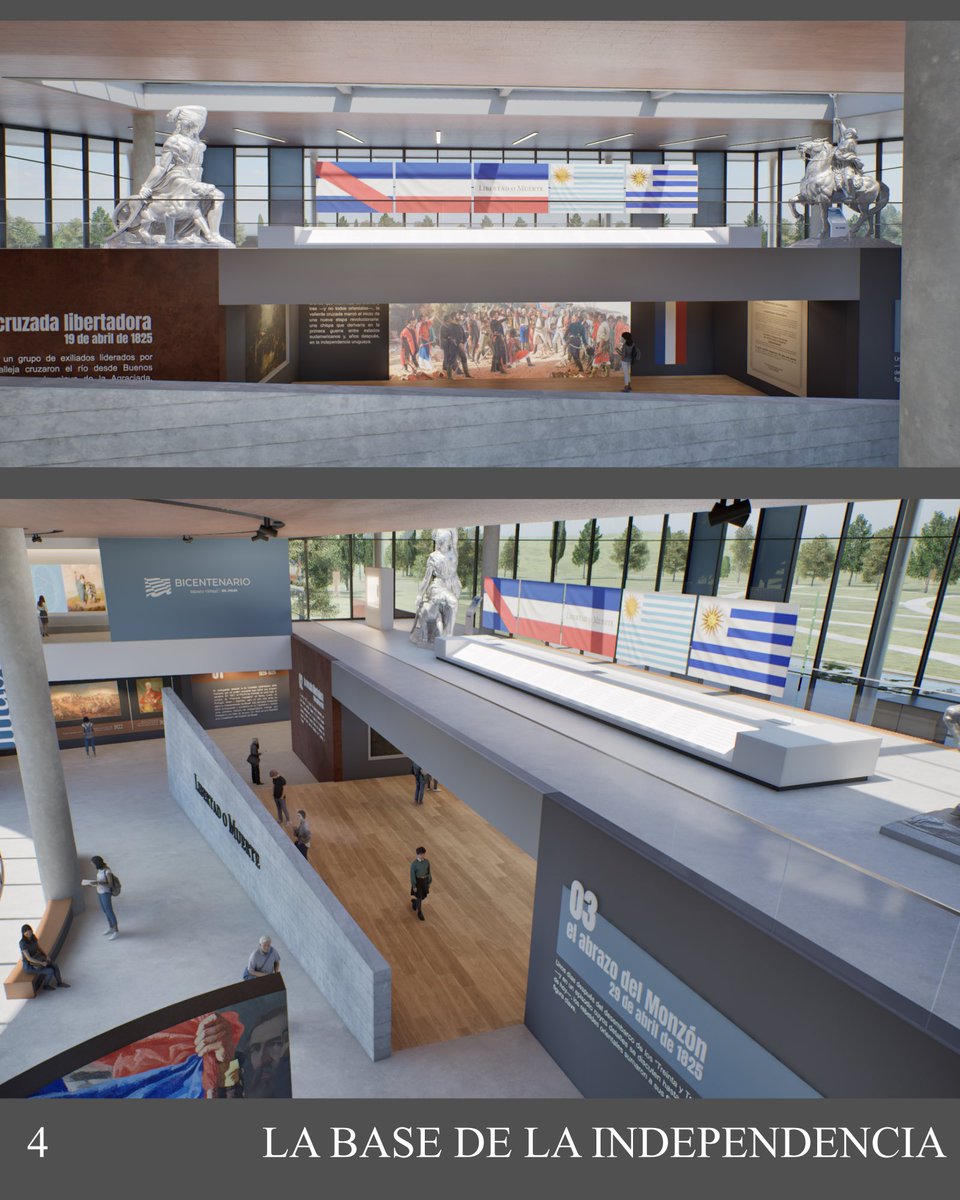 pixelarq's tweet photo. 🔹4- Los cimientos de la independencia

Esta sala se ubica debajo de la Sala 10, dedicada a la consolidación del Uruguay independiente.
Este vínculo vertical  materializa una idea central: la cruzada de 1825 constituye la base sobre la cual se edificó  la nueva nación. https://t.co/uNDFI3y03l