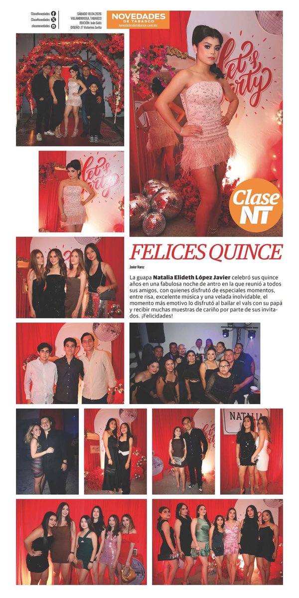 Nuestra edición 18 abril 2026 #novedades #tabasco #sociales <a href="/JavierNarez/">Javier Narez 📸</a> <a href="/ndetabasco/">Novedades de Tabasco</a>