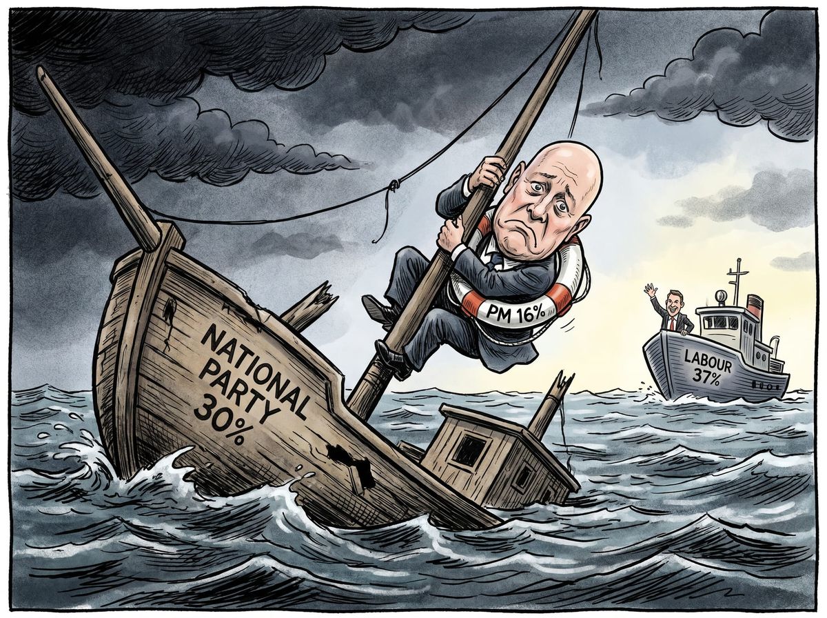 GoodOilNews's tweet image. #NZPolitics #Polls National Nosedives as Luxon Drags the Party to Fresh Lows: The next few weeks will be telling. If the caucus lacks the courage to act, the electorate will deliver its verdict at the ballot box. And on current polling, that looks brutal. goodoil.news/national-nosed…