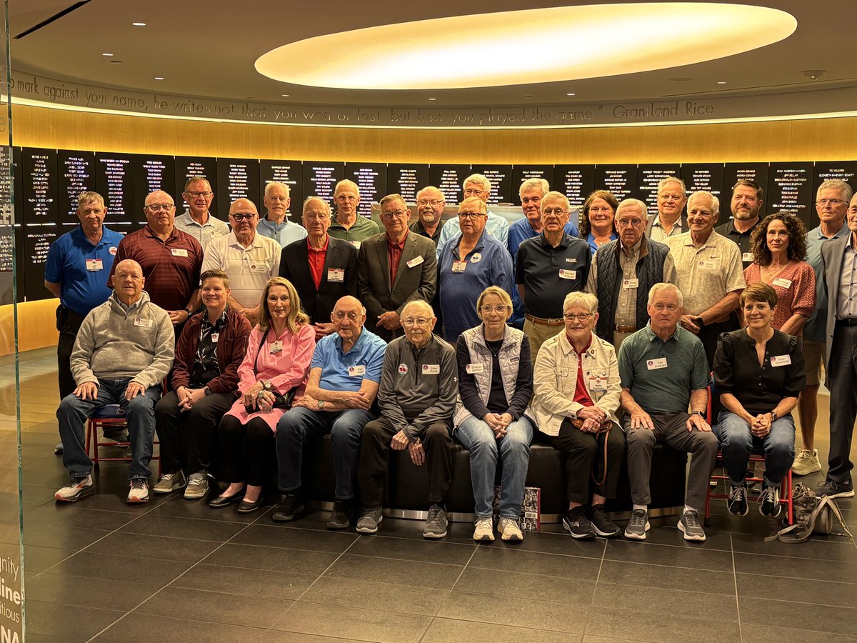 stuOWH's tweet photo. This austere group of Nebraska High School Sports Hall of Famers is visiting the Hall of Honor. #nebpreps https://t.co/ugOWiBINar