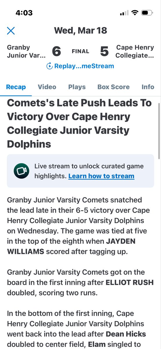 ElliottRush24's tweet photo. Recaps 
#granbybaseball https://t.co/uvvu6nK3Sb