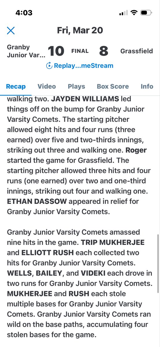 ElliottRush24's tweet photo. #granbybaseball https://t.co/7W3Sd5Dw3F