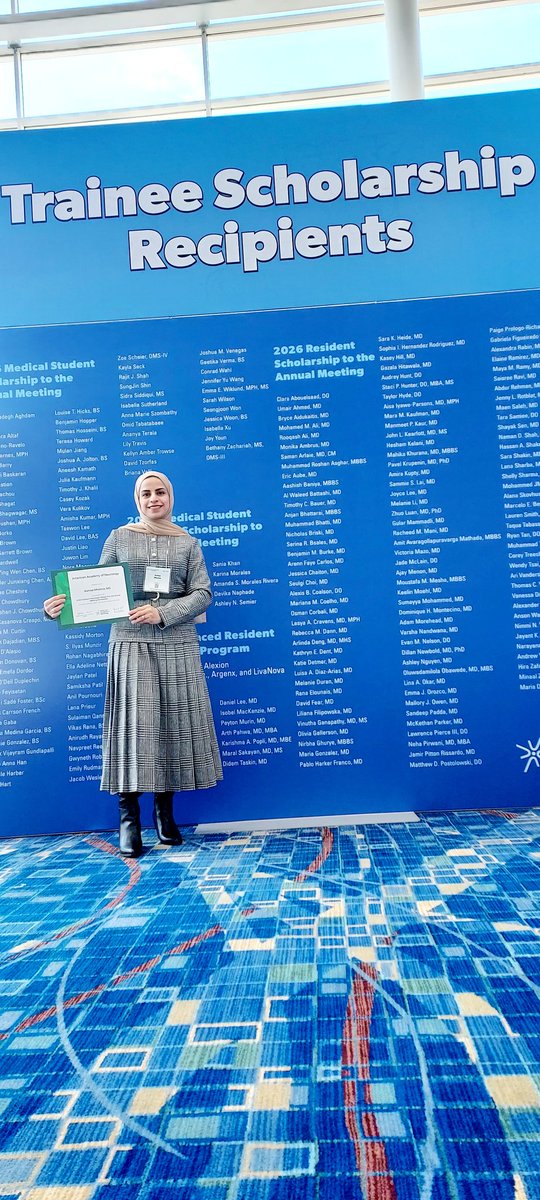 Asmaa_Ebwini's tweet photo. Nothing is more exciting than being among inspiring neurology leaders and talks.

So honored to be recognized at the AAN as a trainee scholarship recipient. @AANmember

Always grateful to you, @boeslab, for all the support you’ve given me as I take my early steps in research. https://t.co/88sjZDtyJO